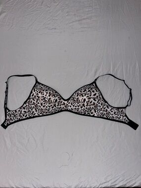 Bebe Leopard Print Wireless Bra - Black Trim